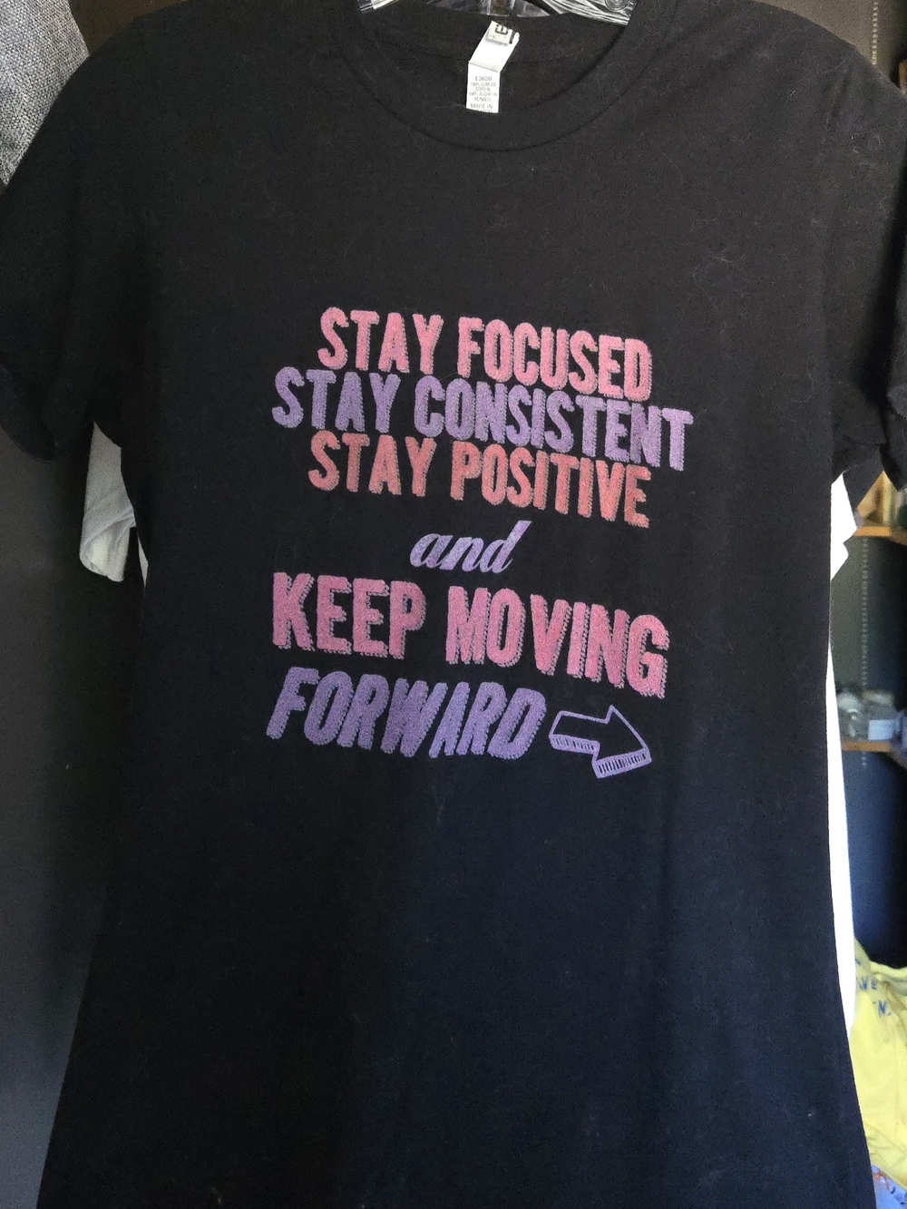 Stay Focused Keep Moving Forward Black Short Sleeve Tee